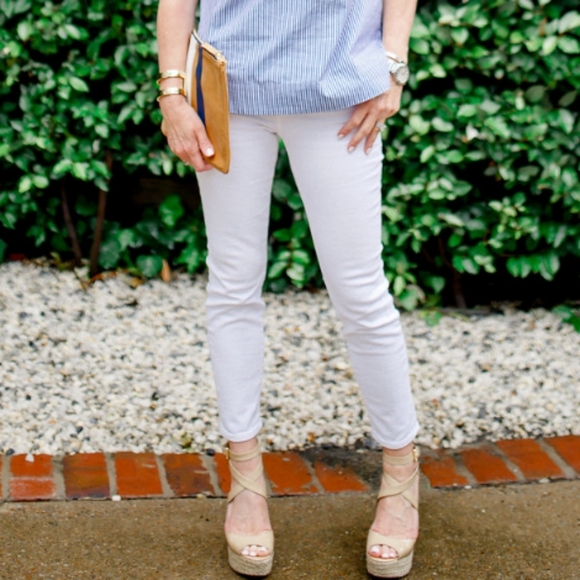 J. Crew Denim - J. Crew Skinny White Jeans Toothpick Vintage Cropped Cut Women's size 28